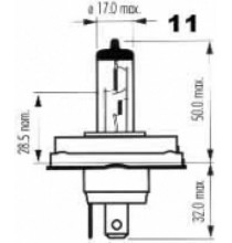 NARVA H4 12V 60/55W P45t (asymetrická pa