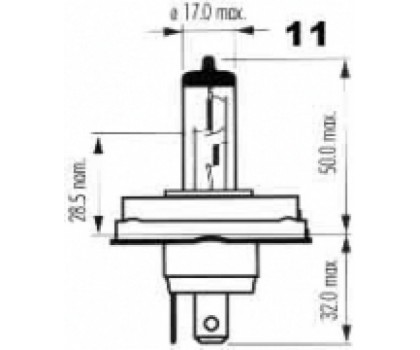 NARVA H4 12V 60/55W P45t (asymetrická pa