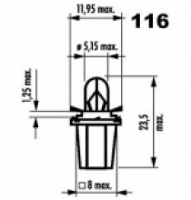 NARVA 12V 1W BX8,5d kontakty 1,25mm