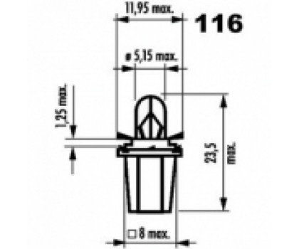 NARVA 12V 1W BX8,5d kontakty 1,25mm