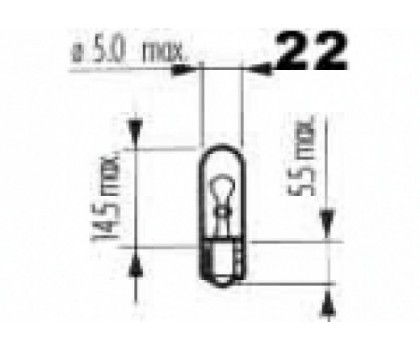 bezpaticové NARVA 12V 1,2W W2x4,6d matná